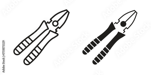 Pliers icon. Monochrome simple icons for templates, web design