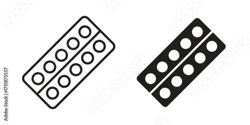 Pill blister. Monochrome simple icons for templates, web design icon. Monochrome simple icons for templates, web design