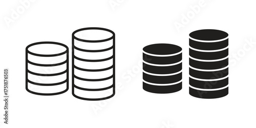 Money coin icon. Monochrome simple icons for templates, web design