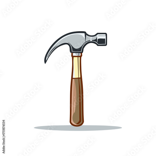 Classic Claw Hammer with Wooden Handle and Metal Head for Construction and DIY Projects