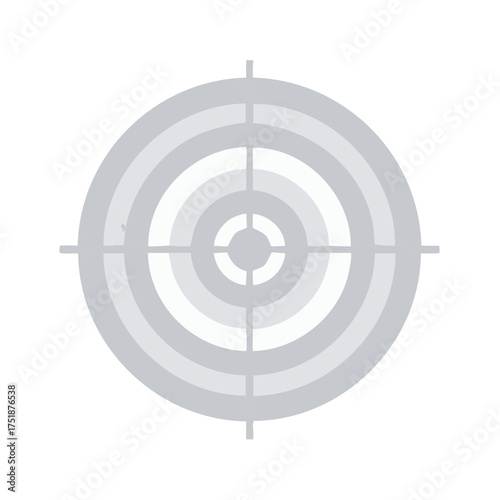 Simple gray target and crosshair icon for precision, goals, and business objectives