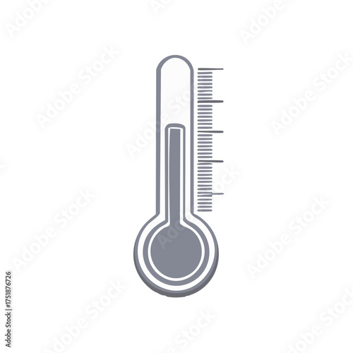 Thermometer illustration depicting healthcare temperature reading, showing high or low body temperature, health measurement tool