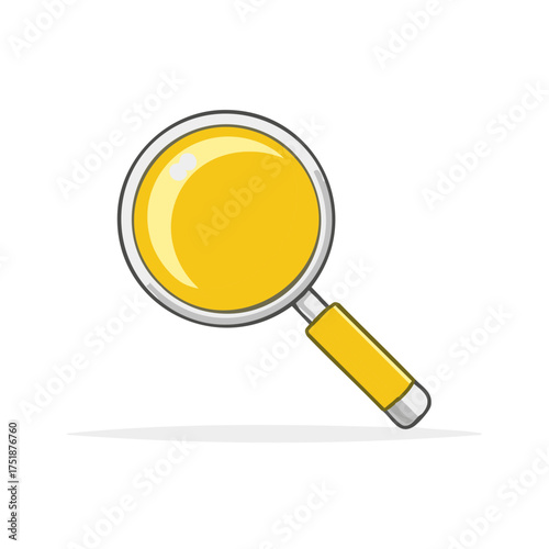Vibrant Yellow Magnifying Glass Icon for Web Search and Digital Discovery