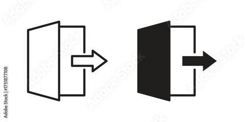Logout icon. Monochrome simple icons for templates, web design