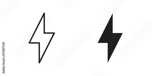 Lightning icon. Monochrome simple icons for templates, web design