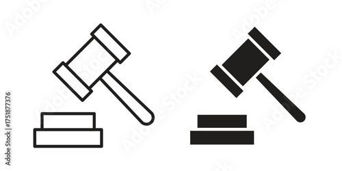 Law icon. Monochrome simple icons for templates, web design