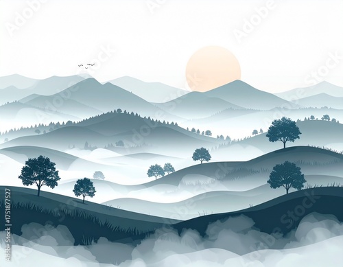 Foggy Landscape Icon