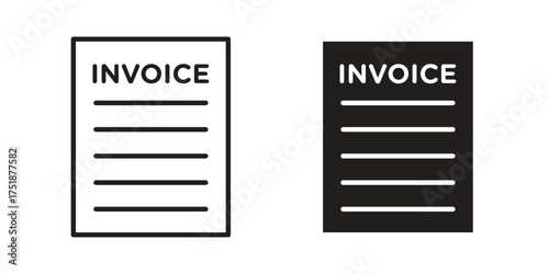 Invoice payment icon. Monochrome simple icons for templates, web design