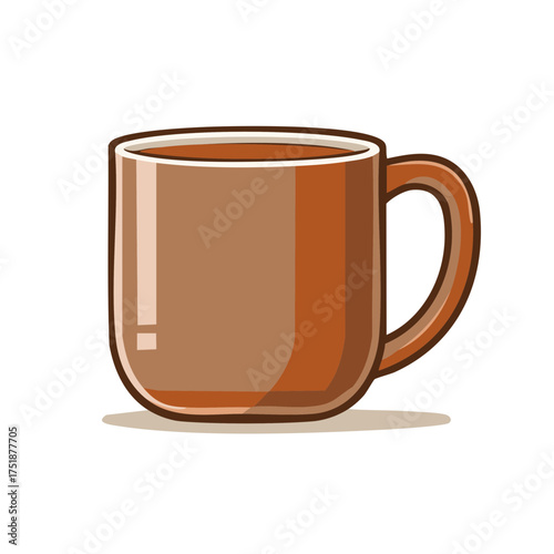 Brown Coffee Cup with Handle Illustration, Perfect for Hot Drinks, Coffee, or Tea