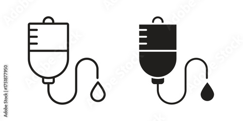 IV drip icon. Monochrome simple icons for templates, web design