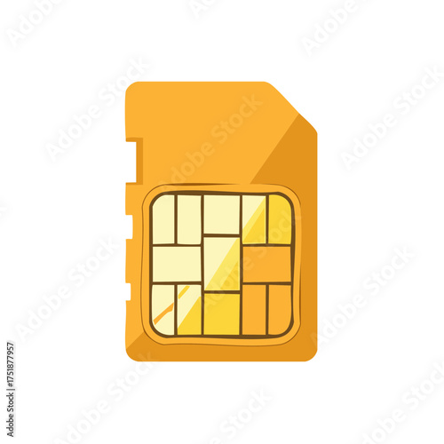 Vector illustration of a mobile phone SIM card for cellular network and telecommunication