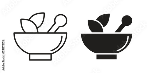 Herbal medicine icon. Monochrome simple icons for templates, web design