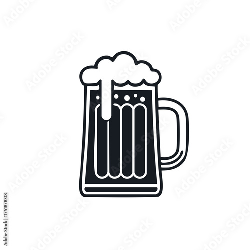 Stylized Frothy Beer Mug Icon