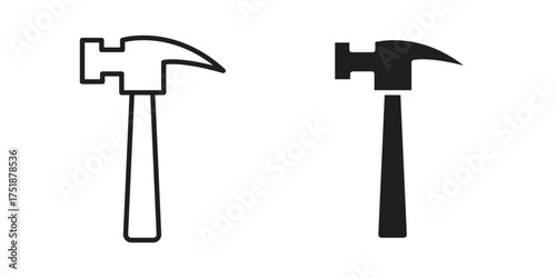 Hammer icon. Monochrome simple icons for templates, web design
