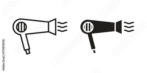 Hair dryer icon. Monochrome simple icons for templates, web design
