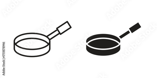 Frying pan icon. Monochrome simple icons for templates, web design