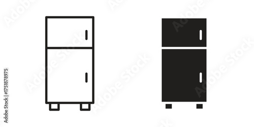 Fridge icon. Monochrome simple icons for templates, web design