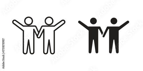 Friends icon. Monochrome simple icons for templates, web design