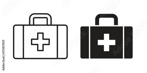 First aid icon. Monochrome simple icons for templates, web design