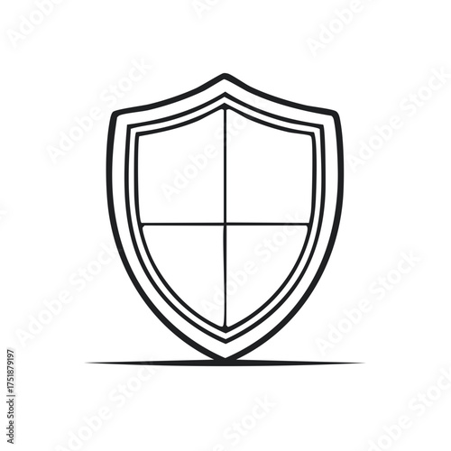 Simple Shield Icon Graphic, Security Symbol, Protection, Shield Illustration, Guarding Icon Vector
