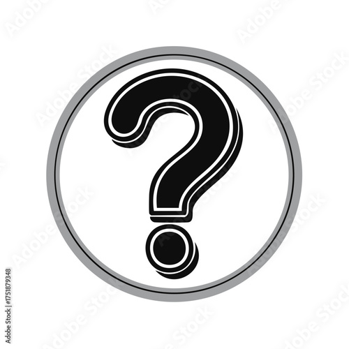 Question mark icon in simple graphic style inside a circle for unknown concept