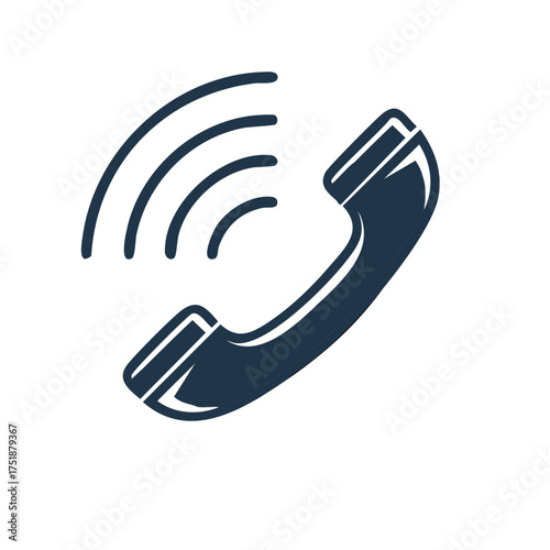 Vintage Phone Receiver Icon Ringing Call Connection Communication