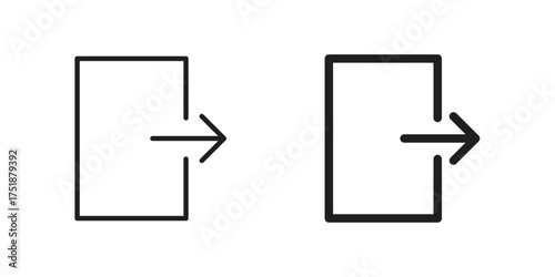 Exit icon. Monochrome simple icons for templates, web design