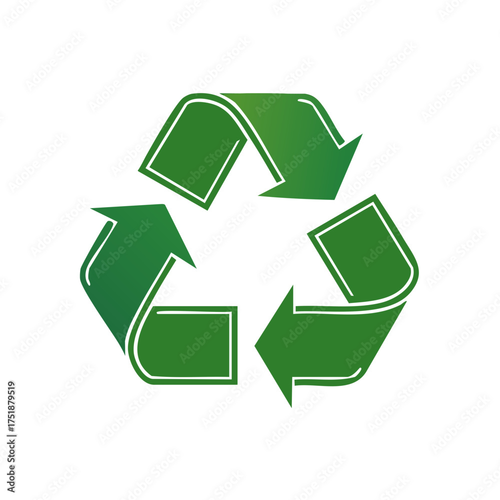 Obraz premium Green Arrows Form a Recycle Symbol Eco Friendly Environment Protection Reuse Reduce Concept Minimalist Design Style Vector Illustration