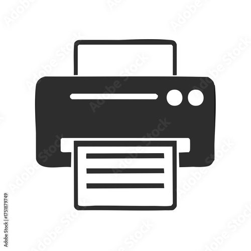 Simple Vector Illustration of a Printer Machine Device for Printing Paper