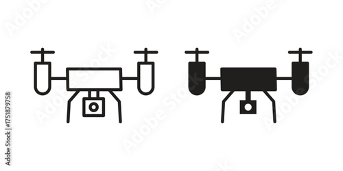 Drone icon. Monochrome simple icons for templates, web design