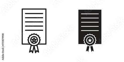 Diploma icon. Monochrome simple icons for templates, web design