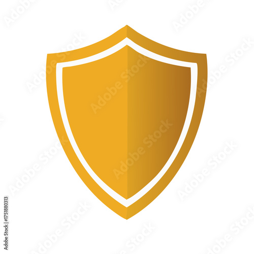 Gleaming Gold Shield Symbolizing Defense, Security, and Protection with a Bold, Modern Aesthetic