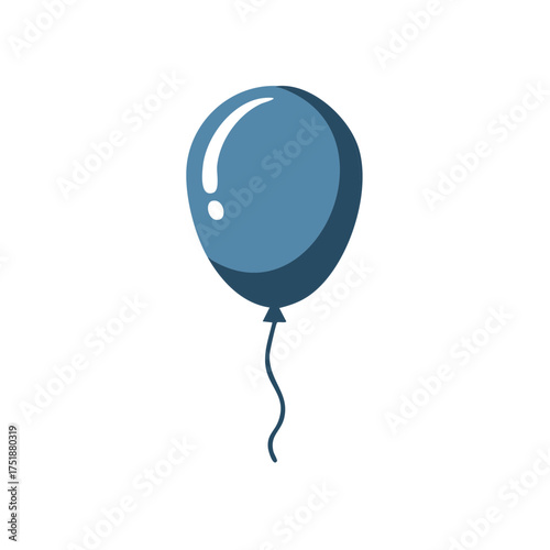 Blue balloon illustration. Isolated on white, modern design