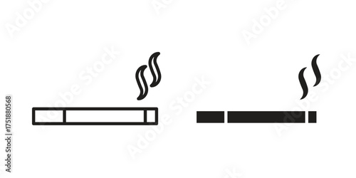 Cigarette icon. Monochrome simple icons for templates, web design