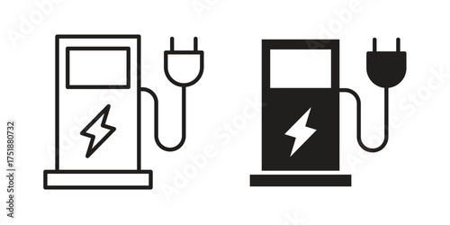 Charging station icon. Monochrome simple icons for templates, web design