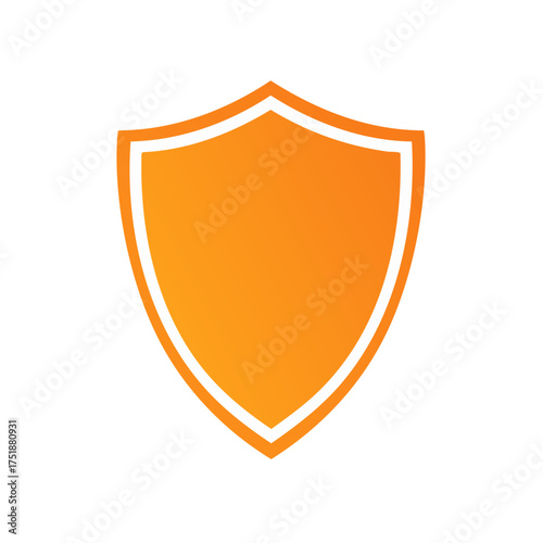 Free Download Orange shield with white outline, simple design, protection symbol, gradient effect - GFXLoad
