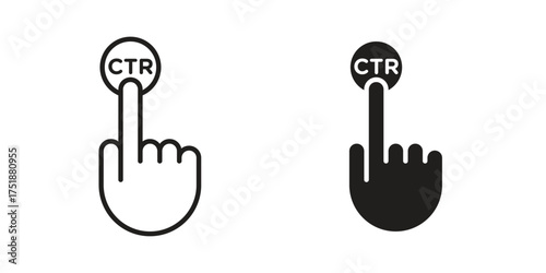 CTR icon. Monochrome simple icons for templates, web design