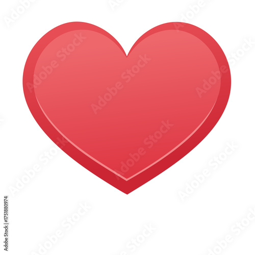 Red Heart Symbol Illustration for Valentine's Day and Love Concepts