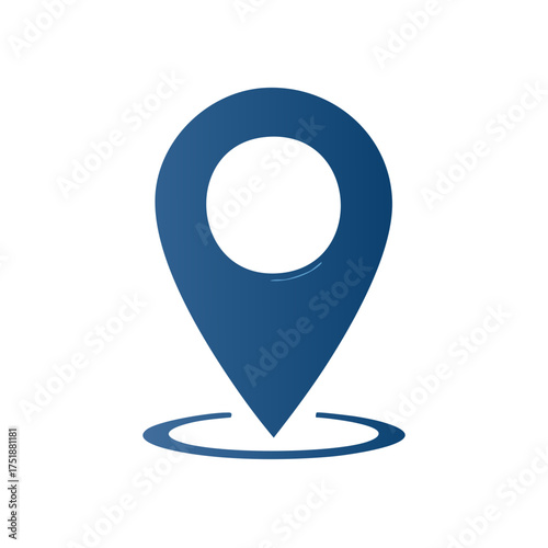 Detailed Location Pointer Icon in Indigo Indicating a Specific Spot on a Map