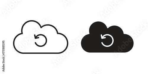Backup icon. Monochrome simple icons for templates, web design