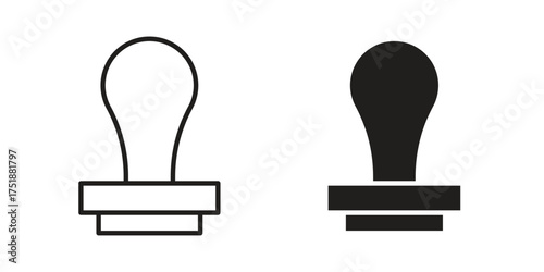 Approval stamp icon. Monochrome simple icons for templates, web design