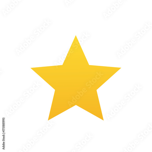 Classic Yellow Star Icon Simple Star Symbol Decorative Star Design Illustration
