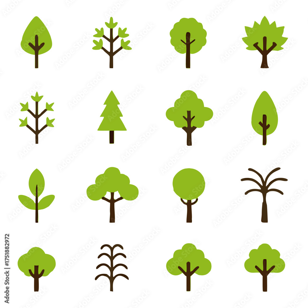 Fototapeta premium Tree icons set. vector illustration isolated on white.