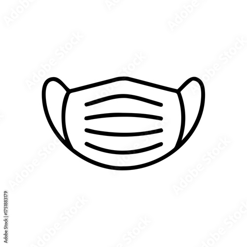 mask icon in flat style, respiratory and protection face mask ppe isolated on white background, virus protection business concept