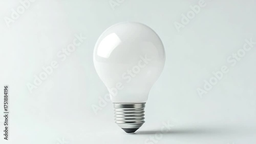 A single white light bulb sits on a flat surface, ready for use