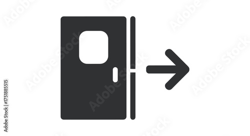 Simple Icon of a Door Opening to the Right with an Arrow.