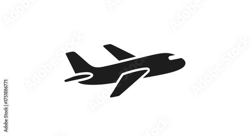 Silhouette of a modern passenger jet airplane in flight.