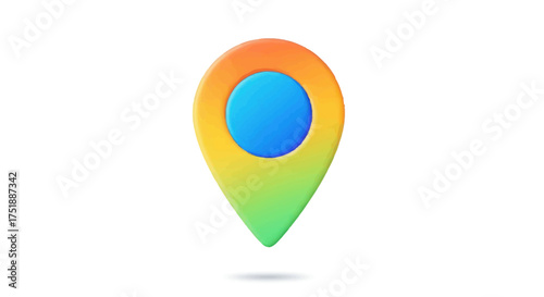 Free Download Colorful 3D Location Pin Icon with Gradient and Blue Circle. - GFXLoad