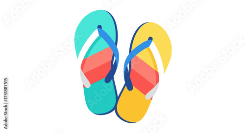 Colorful Summer Flip-Flops for Beach and Pool Wear.