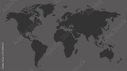 Minimalist World Map Vector Outline

